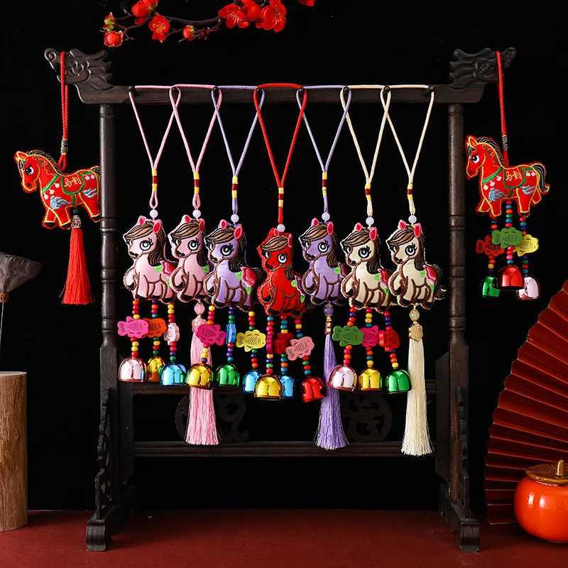 This 2026 Year of the Horse embroidered hanging ornament with tassels brings blessings of immediate success to your home and car.T260304