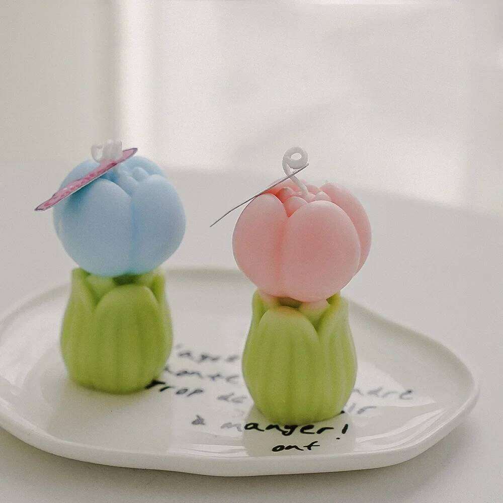 Aromatherapy Scented Tulip Flower Bud, Soy Wax Candles, Wedding Candle, Birthday Party, Home Decoration W260304