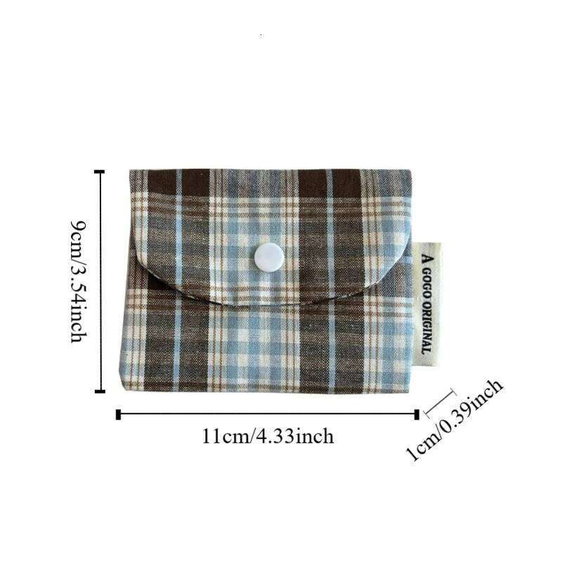 Canvas Retro Plaid Zipper Portable Mini Cash Wallet Coin Purse Multifunctional Cloth Envelope Wallets Women C260304