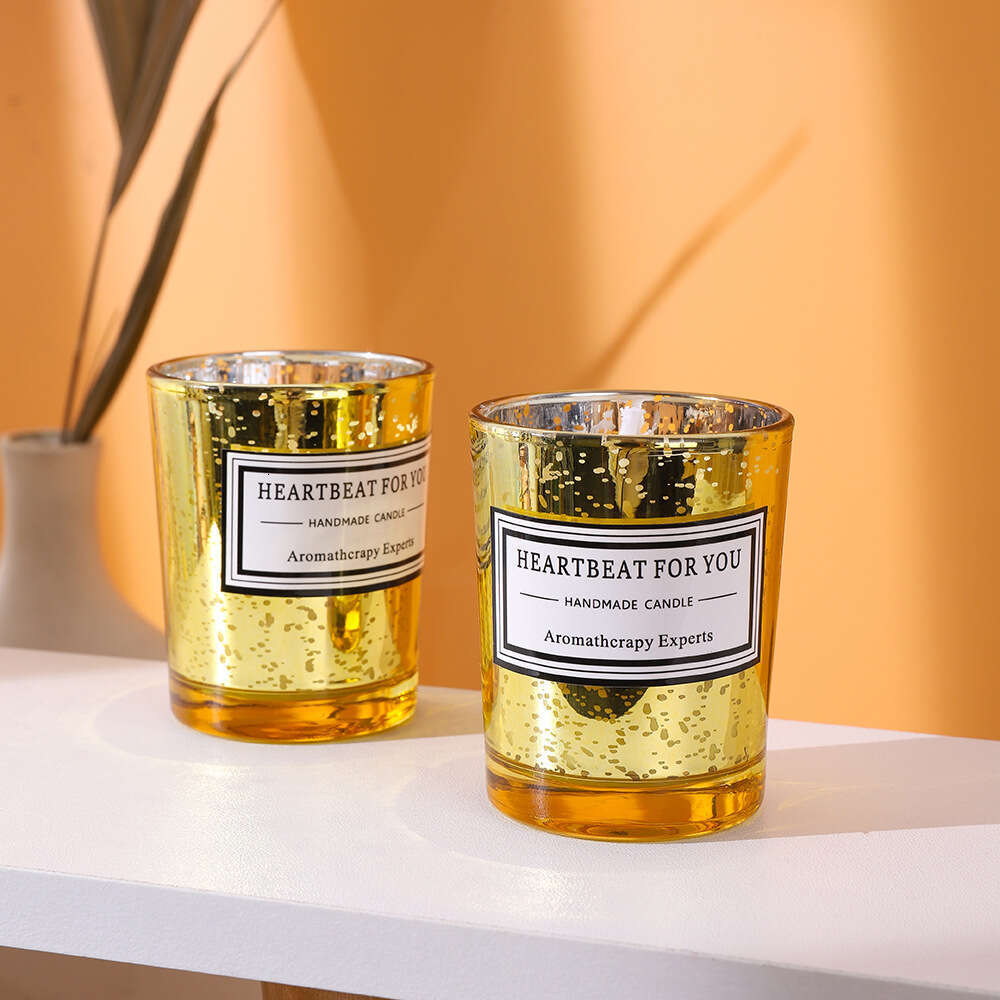 Cross-Border Electroplated Plant Wax Scented Candle for Bedroom and Bathroom, Long-Lasting Fragrance, Aromatherapy Gift, Tungsten Lamp W260304