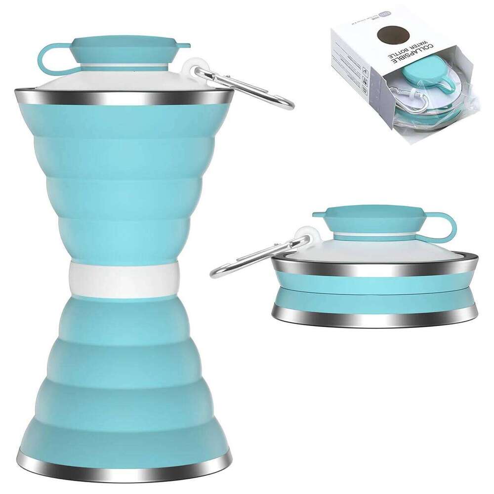 500ML Silicone Bottle Cup Foldable Leak Proof Portable Sports Water Bottles For Outdoor Travel Gym Hiking Reuseable S260303