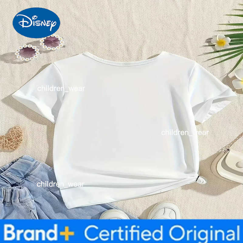Disney Siblings Childrens short-sleeved T-shirt 2025 New style pure cotton boys clothes Red Girls half-sleeved top H260304