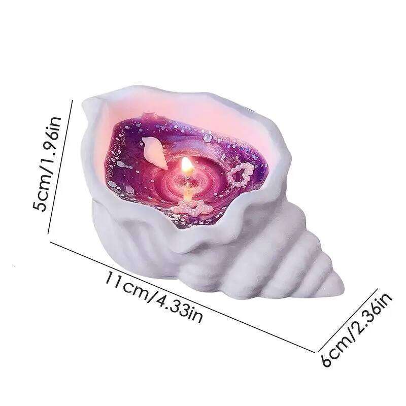 Conch Shell Soy Wax Candle Handmade Long Burn Time Home Candles With Sandalwood Fragrances For Room Decor W260304