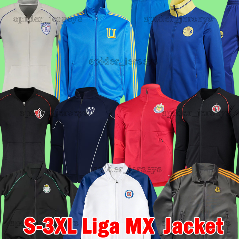 3XL Liga MX Tigres UANL Soccer Sets 25 26 Cruz Azul Atlas Cruz Azul Club Tijuana America Monterrey Pachuca Santos Laguna Chivas Guadalajara Long sleeves Tracksuits