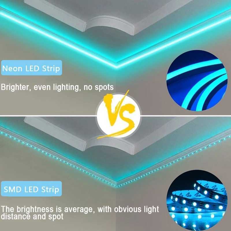 TUYA Wifi Neon LED Strip Lights RGB 5V USB Waterproof Silicone Neon Rope Light APP Control Music Sync Lamp Tape for Room Holiday H260304