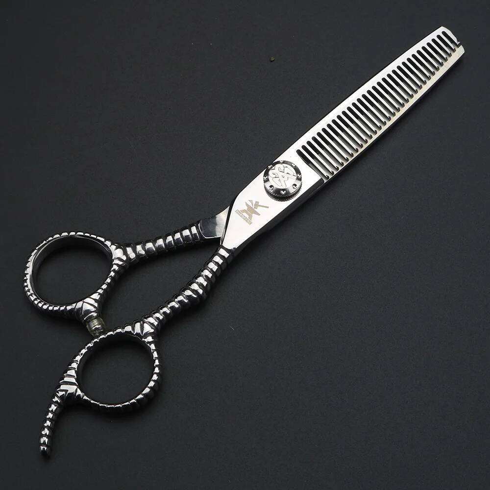 Silver Snake Pattern Handle Hair 6-inch Barber Cutting and Thinning Scissors H260303