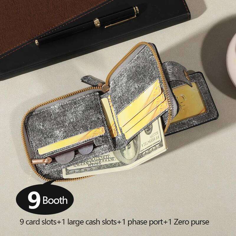 Mens Fashionable Tree Pattern Zipper Wallet Stylish Card Organizer with Secure Coin Pouch - Durable PU Material for Business C260304