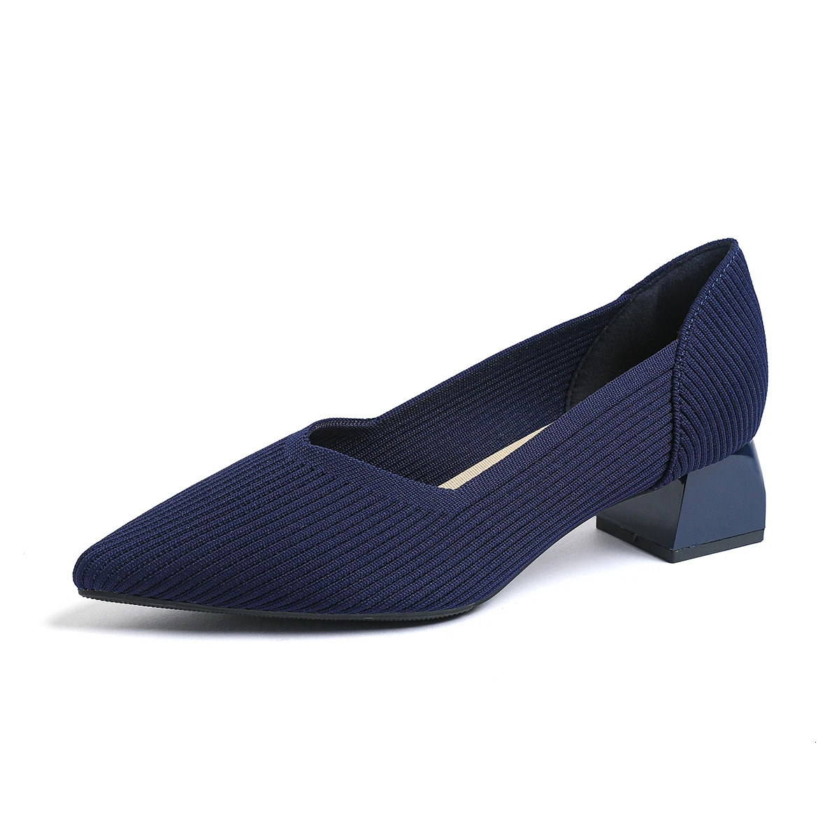 Square heel casual shoes for women flying woven single shoes 260306