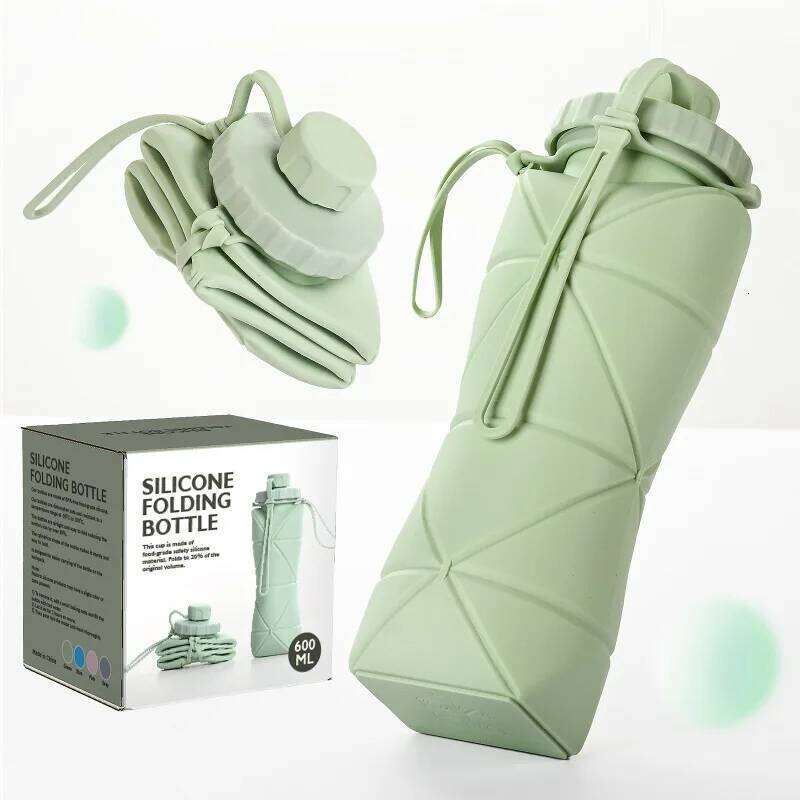 Silicone Folding Water Cup Large Capacity Portable for Outdoor Travel Sports Kettle Heat-resistant Food Grade Creativity S260303