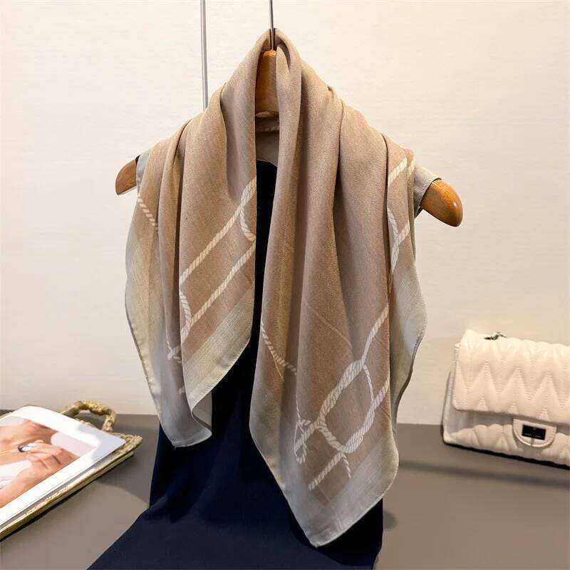 Luxury Solid Color Square Scarves For Women Soft Stain Neck Scarf Shawl Warp Elegant Neckerchief Bandanas Fashion Hijab XJ260304