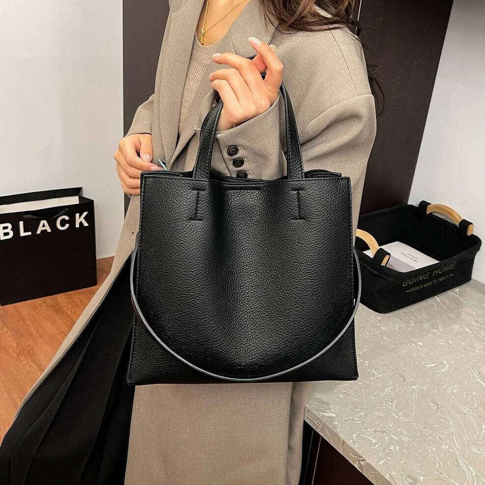 OLOEY Fashion Women Handbag Large Capacity Pu Leather Lychee Grain Ladies Shoulder Bags Brand Design Commuting Female Big Totes Bolsas