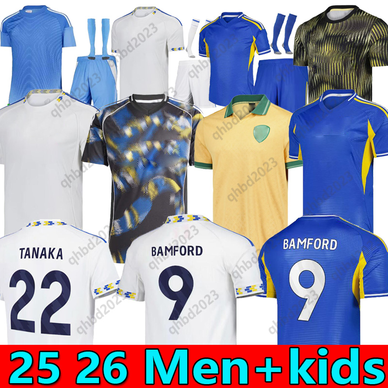 S-4XL 25 26 BAMFORD TANAKA Soccer Jerseys PIROE Home Away 2024 2025 CREW WOBER Aaronson AARONSON Sinisterra JAMES Maillots De Kids Kit Football Shirt Unitedes top