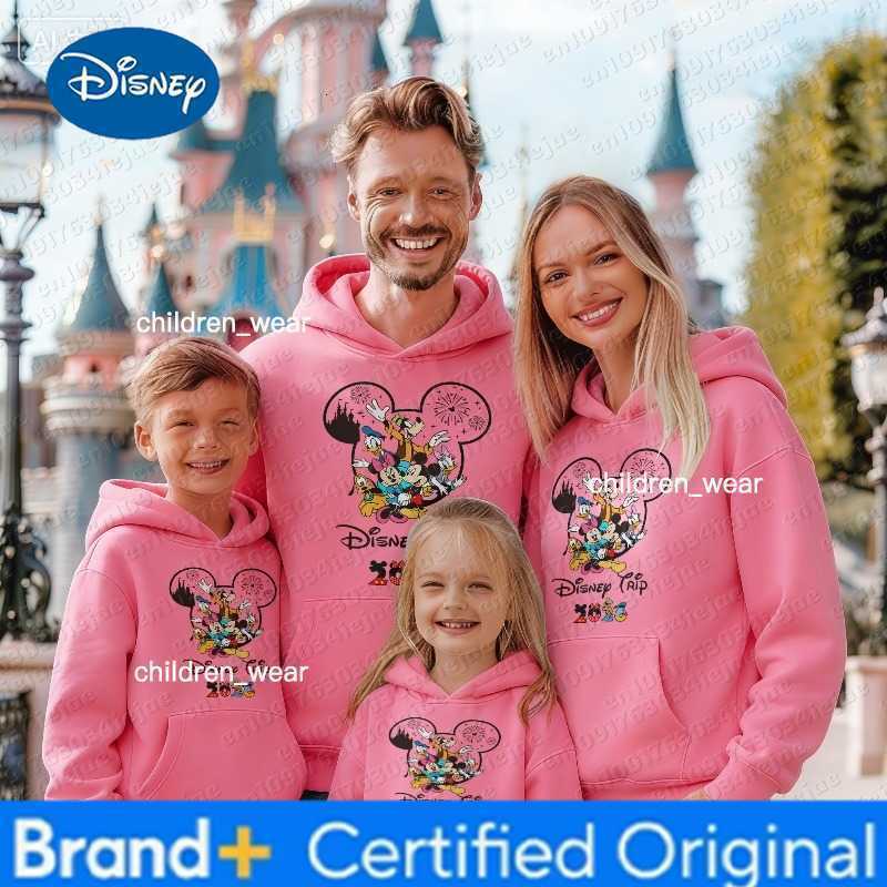 Disney 2026 Autumn/winter Mickey Pattern Pure Cotton Hoodie Parent-child Suit One Piece Unisex Keep Warm High Quality Causal Top H2603041