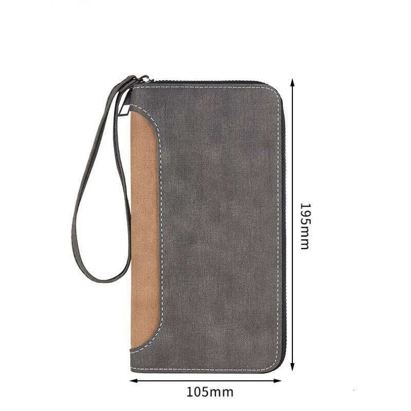 Men's Long-Length Business Wallet Multi-Functional Large-Capacity Durable Zipper Coin Purse Mobile Phone Bag C260304