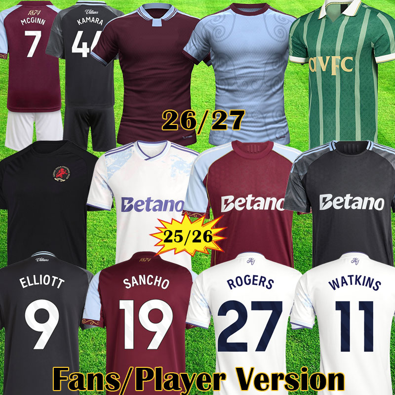 2025 150 Year Anniversary Kit ELLIOTT Aston Soccer Jerseys 2026 2027 SANCHO Villa Kits WATKINS ALLIV men kids 150TH football Shirts ROGERS Special Life style Kit