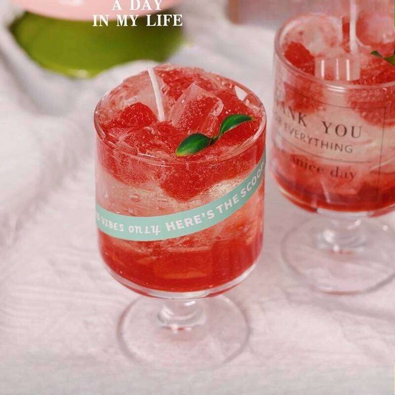 Strawberry Soda Drink Trendy Aromatherapy Gift Fruit Juice Candle for Gifting Home Decor Collection W260304