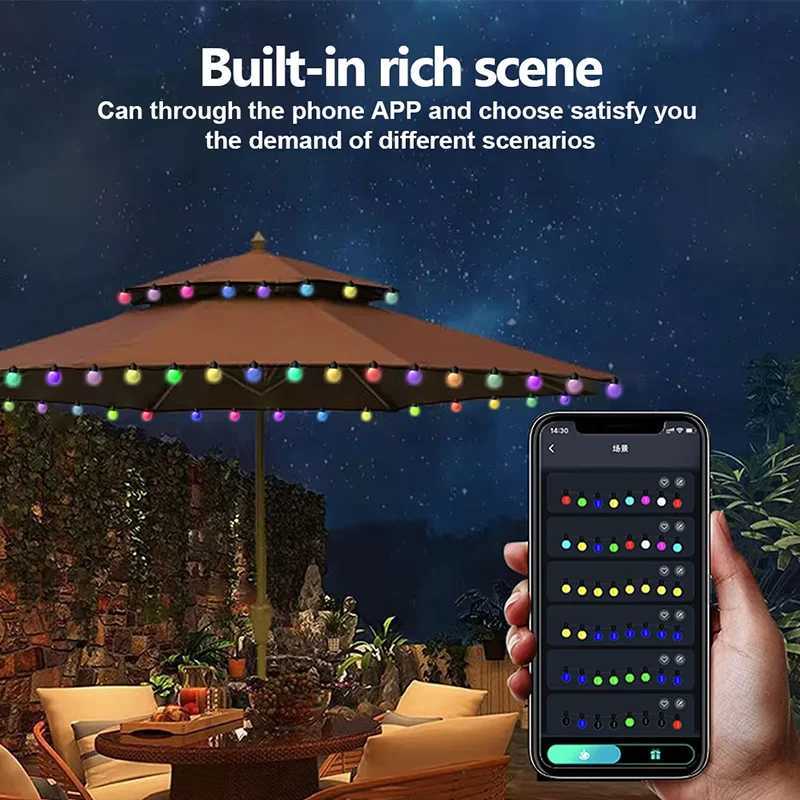 WS2812B RGB LED String Garland Light 10m 5m Smart IC APP Bluetooth Remote Fairy Lights Dreamcolor Garden Party Christmas Decor H260304