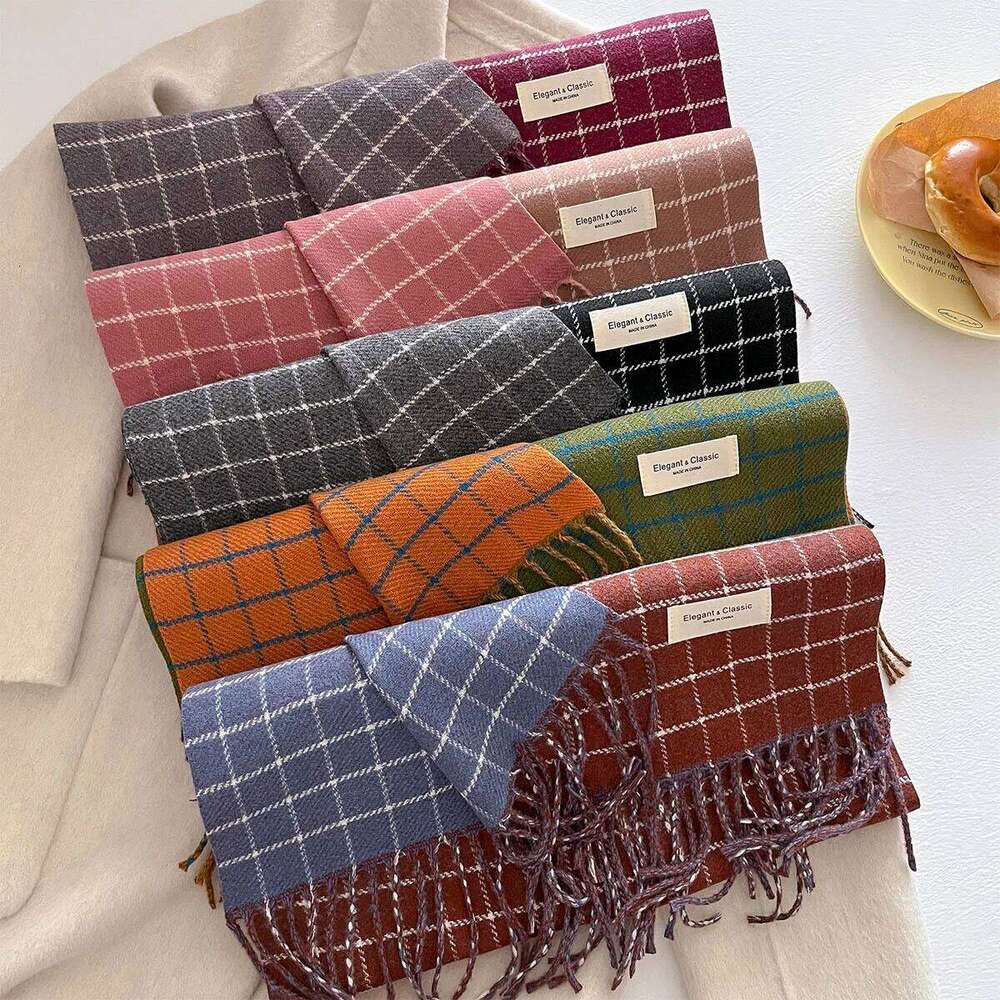 Winter Warmer Thickened Scarf For Women Men Autumn Tassel Pashmina Shawl Elegant Faux Cashmere Warps Luxury Ladies Blanket XJ260304