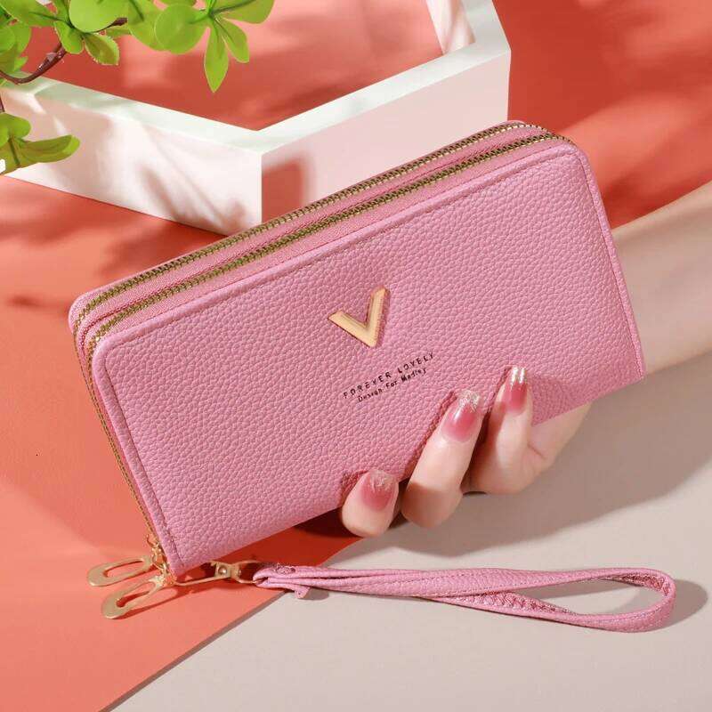 Fashionable Wallet For Women, Dual Zipper Closure, Multiple Card Slots, Large Capacity, Stylish Ladies' Coin Purse C260304