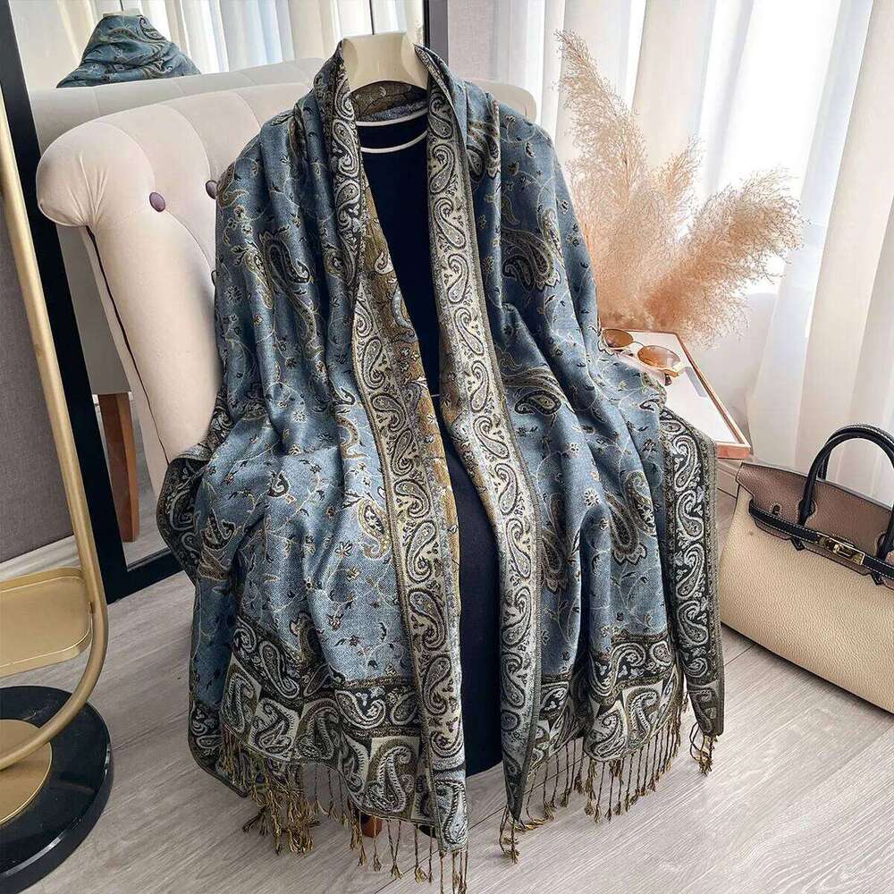 Bohemia Pashmina Hijab Scarf Long Muslim Cashmere Shawl Female Foulard Soft Turban Head Wraps For Women Headband Luxury Brand XJ260304