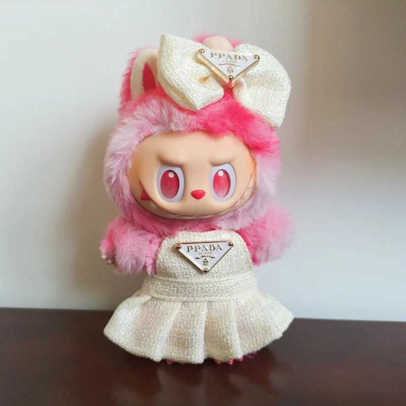 Labubu 17cm Doll Dress Set - 2-Piece Outfit with Bow & Inverted Triangle for V1/V2/V3, Doll AccessoriesT260304