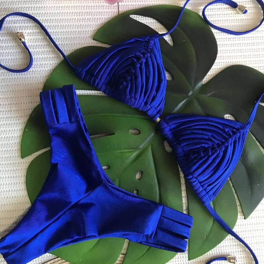 2025 New Bandage Stripes Brazilian Bikini Swimwear Women's Swimsuit Two Piece Set Female Sexy Lace up Mujer Beachwear Summer Y260303