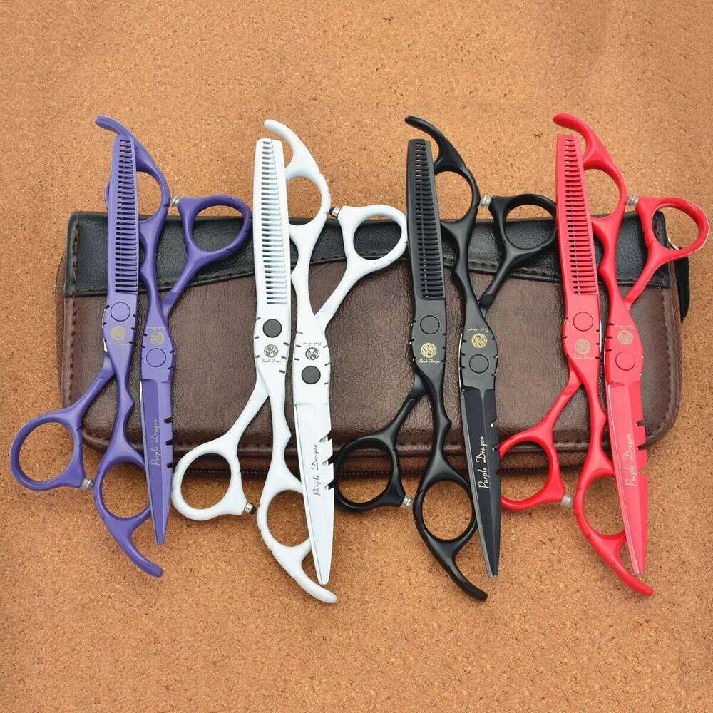 Purple Dragon 5.5'' Hairdressing Japan 440C Barber Cutting Thinning Shears Hair Scissors Dropshipping Z1010 H260303