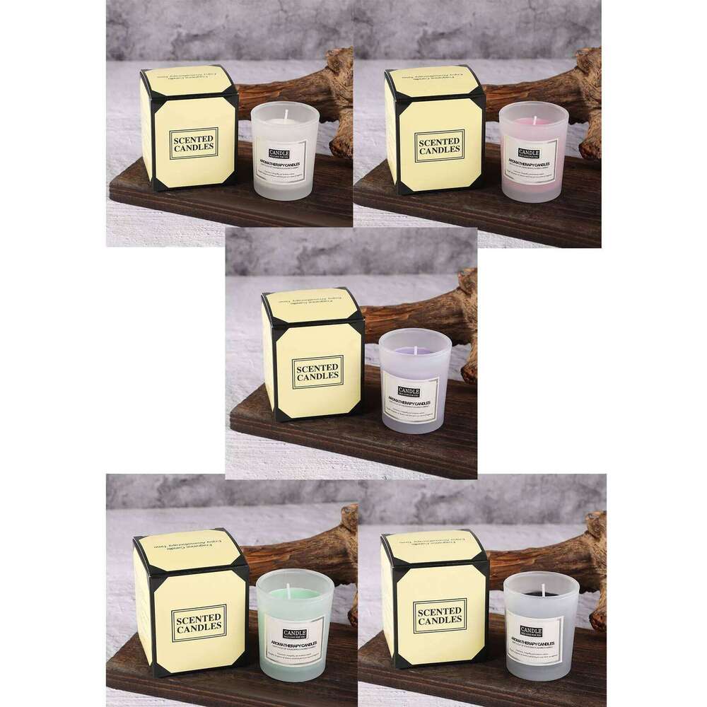 Coloured premium frosted cup scented candle for home and hotel, creative fragrance gift ornament W260304
