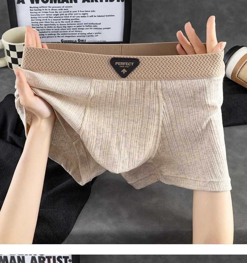 Men's pure cotton underpants in the Maillard color series, new American retro style, comfortable and breathable, four-corner briefs for young men