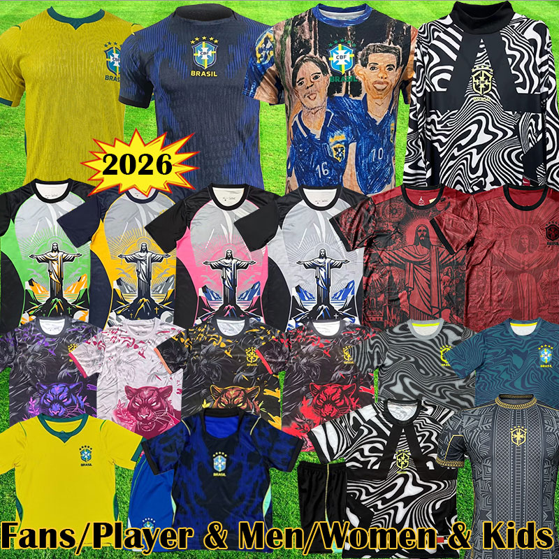 Brazil Jersey 2026 MARQUINHOS BRUNO G RODRYGO Special Edition 26 27 VINI JR RAPHINHA MARTINELLI Fans 4XL Players Women Kids Football Shirt