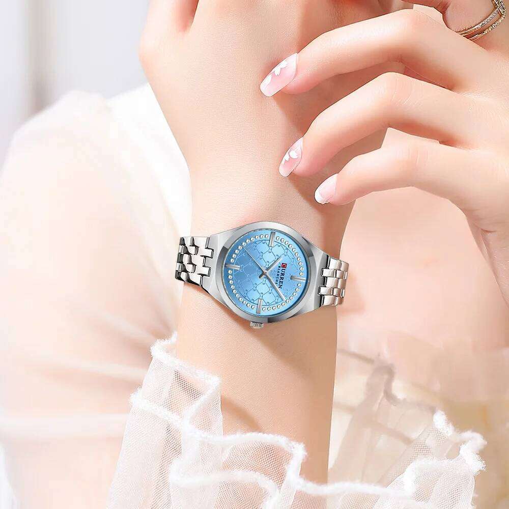 CURREN Original Unique Dial Quartz Watch for Women Fashion Elegant Ladies Watches Stainless Steel Waterproof Women's Wristwatch XJ260303
