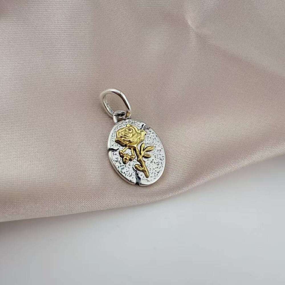 Coin Pendant Charms 925 Silver Vintage Round Seal Metal Golden Skull Compass Medal Beads Bracelets Necklaces Parts Fine Jewelry