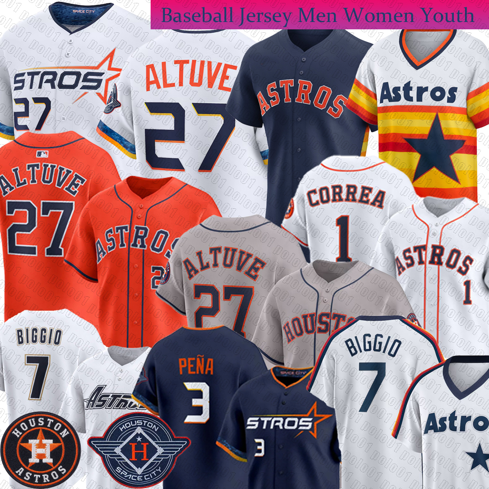 Houstons Astros Jersey Yordan Alvarez Baseball Jerseys Jose Altuve Yainer Diaz Jeremy Pena Josh Hader Craig Biggio Carlos Correa Jeff Bagwell Nolan Ryan Jersey