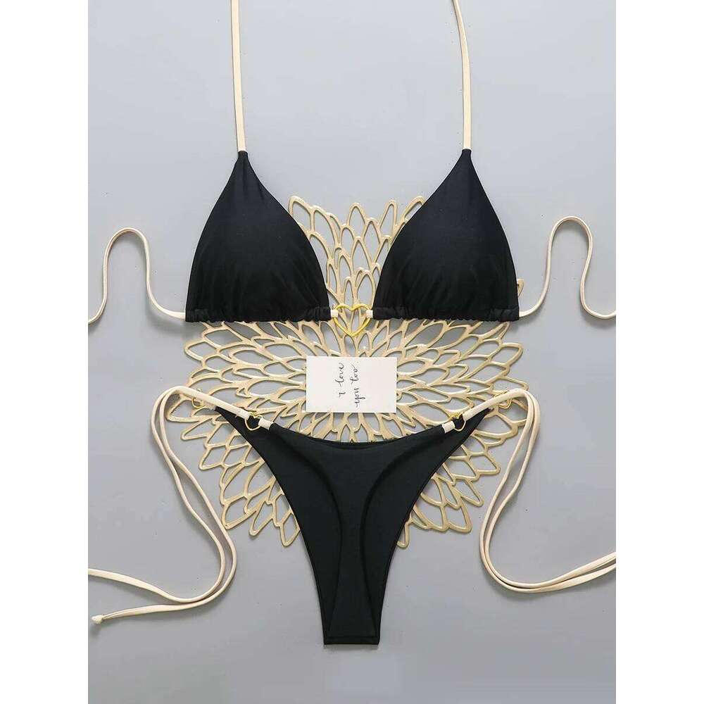 Micro Bikinis Push Up Women Swimsuits 2026 Sexy Swimwear Brazilian Bikini Set String Biquini Solid Swimsuit Summer Beachwear Y260303