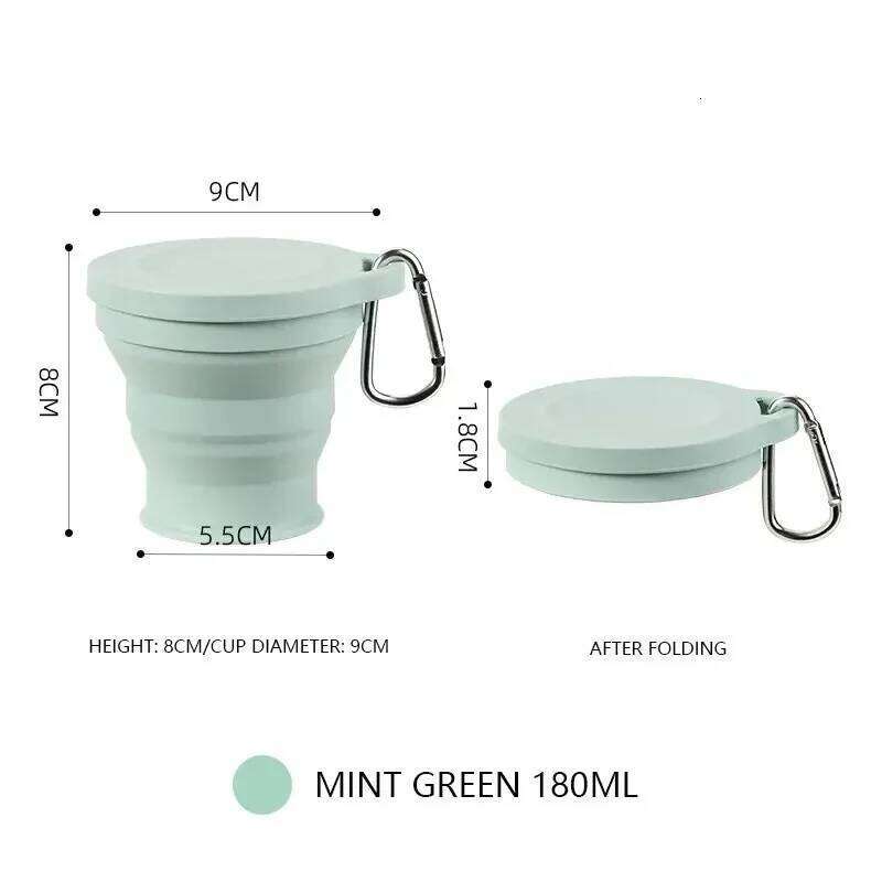 Outdoors Folding with Hanging Hole Creative Water Portable Washing Fashion Travel Silicone Cup S260303 e0a