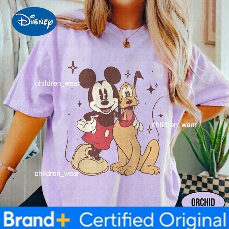 Disney 2026 Womens Mickey Friends TShirt Classic Short Sleeve Unisex Streetwear Oversized Loose Casual Stylish H260304