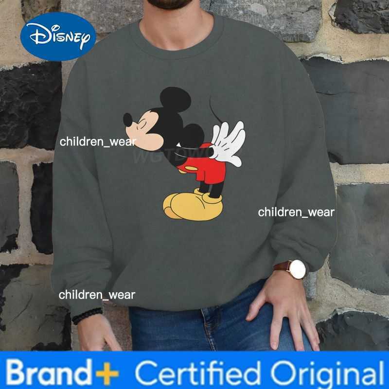 Disney Sweet Mickey Mouse Minnie Print Sweatshirt for Spring Autumn Couples Casual Classic Character Tops Cartoon Women Men Pullover H260304