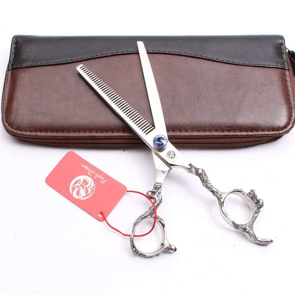 Z9100 7.0" Japan 440C Purple Blue Professional Barbers Cutting Shears Thinning Dragon Handle Human Hair Scissors H260303