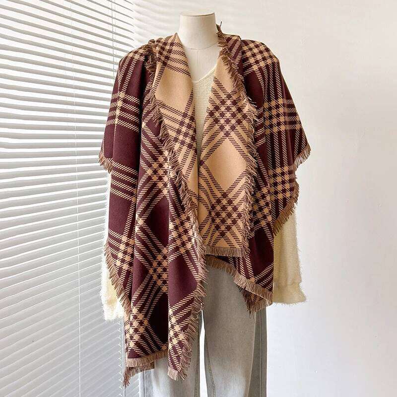 Women's Warm Imitation Cashmere Striped Scarf - Simple Thick Jacquard Design Shawl for Autumn & Winter XJ260304