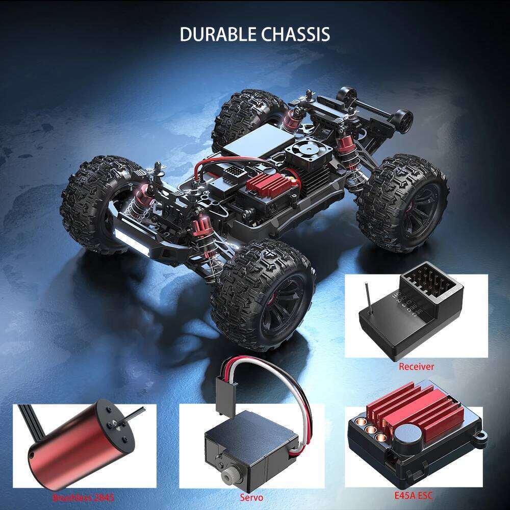 HYPER GO MJX 16207 1/16 2.4G 4WD Racing Car Brushless 70KM/h Off-Road Remote Control RC Truck Hobby Toy Z260303