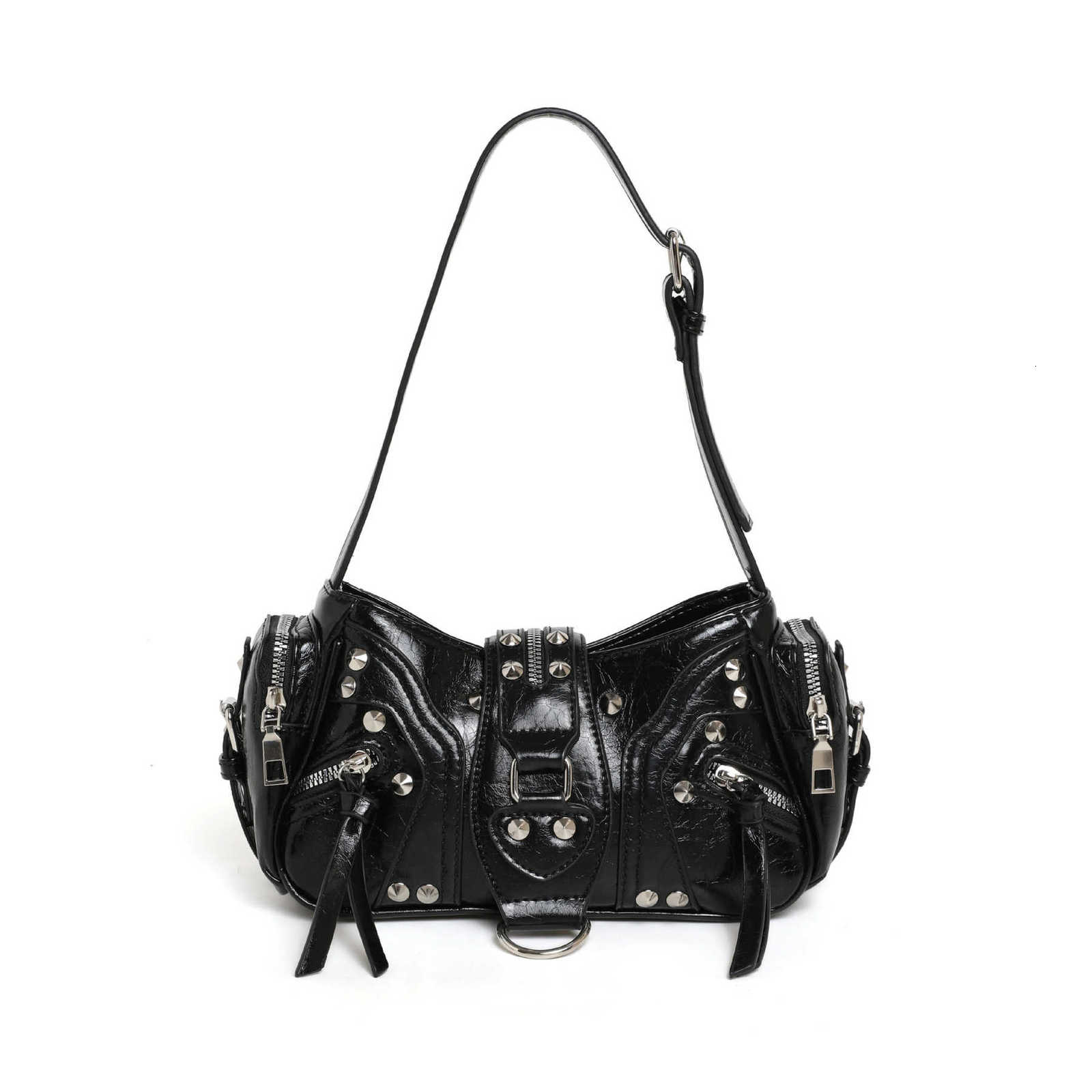 Small-scale design "hot girl" retro style Y2K oil wax leather shoulder crossbody motorcycle bag shoulder bag for winter new style women's single shoulder bagXJ260304