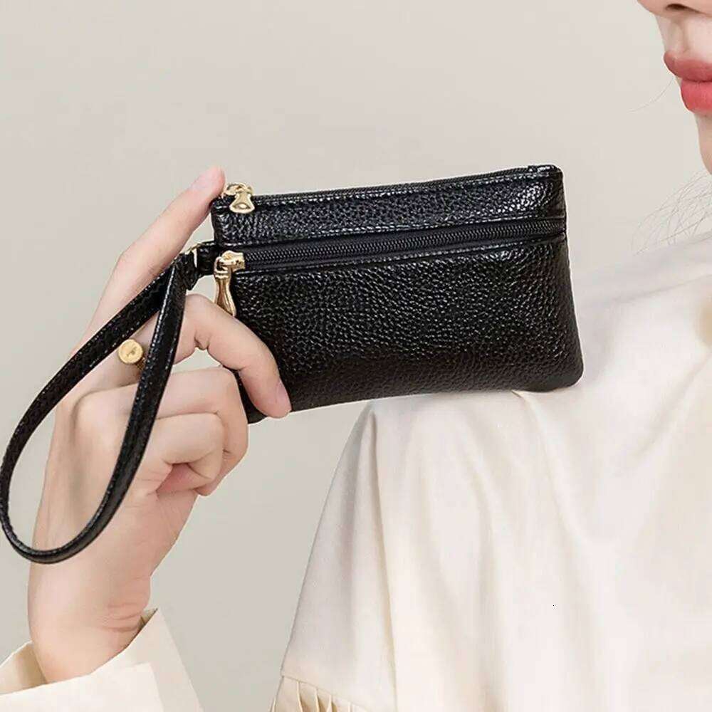 Fashion PU Zero Wallet Dual Zipper Waterproof Coin Storage Bag Solid Color Lightweight Small Card Pack Women C260304