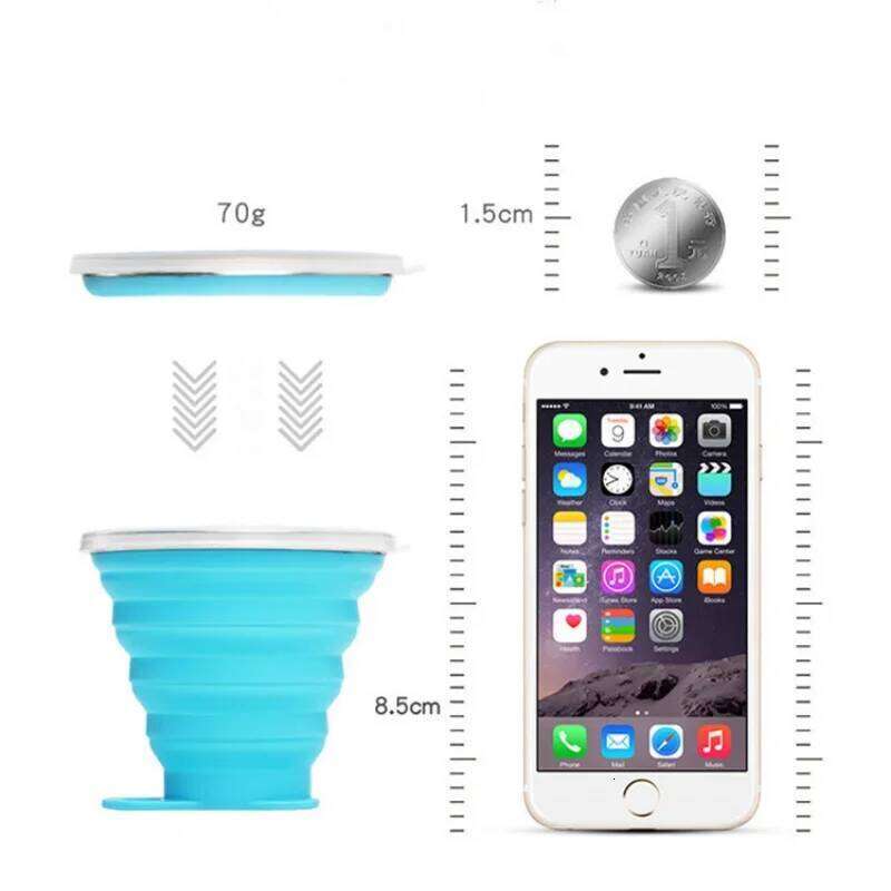 Folding Cups 270ml Water Silicone Retractable Coloured Portable Outdoor Coffee Handcup Waterbottle Travel Cup S260303