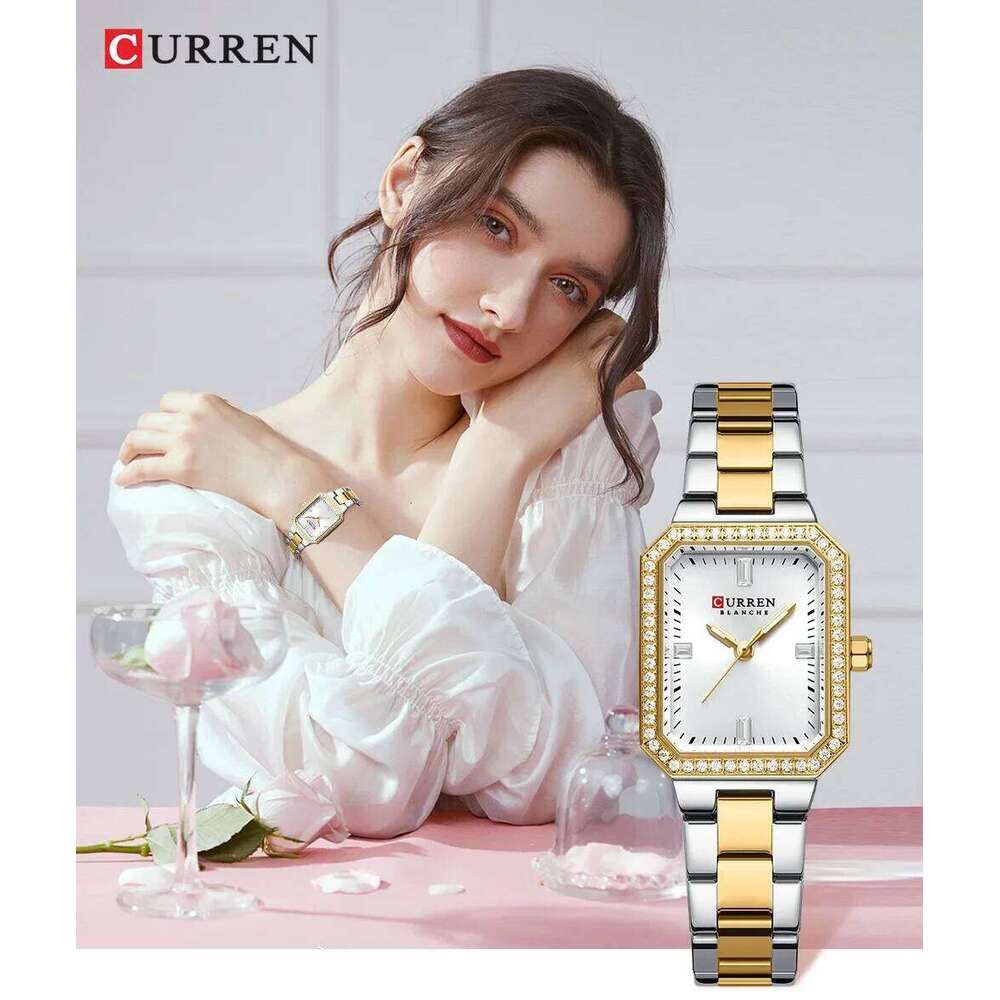 CURREN Women Quartz Watch for Ladies Simple Elegant Dress Wristwatch Stainless Steel Bracelet XJ260303