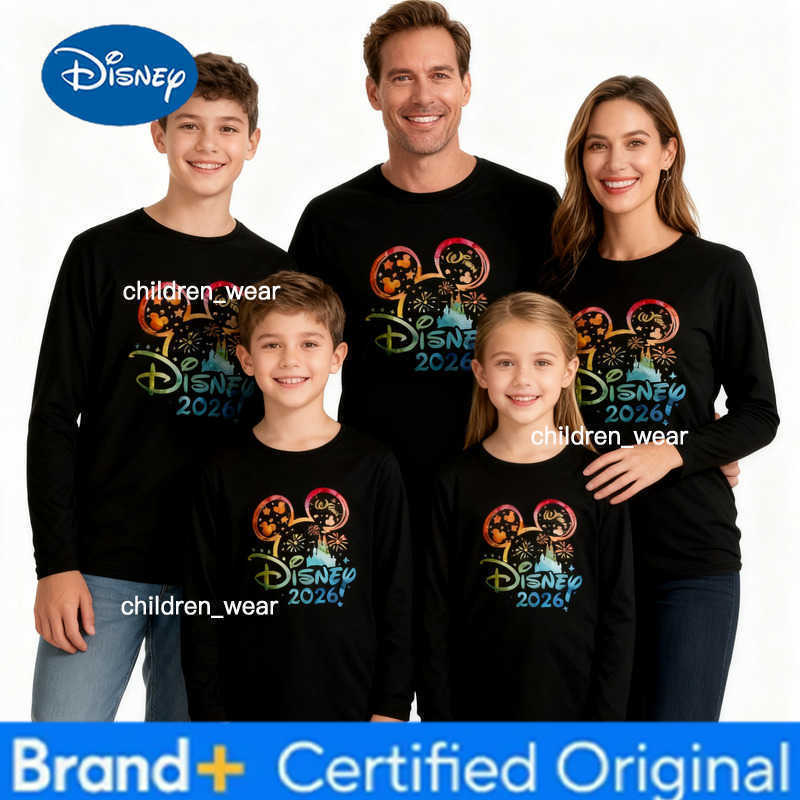 Disney 2026 Magic Kingdom Trip Family Matching Outfits Long Sleeve T-Shirts Quick-dry Casual Comfy Stylish Soft Stretchy H260304