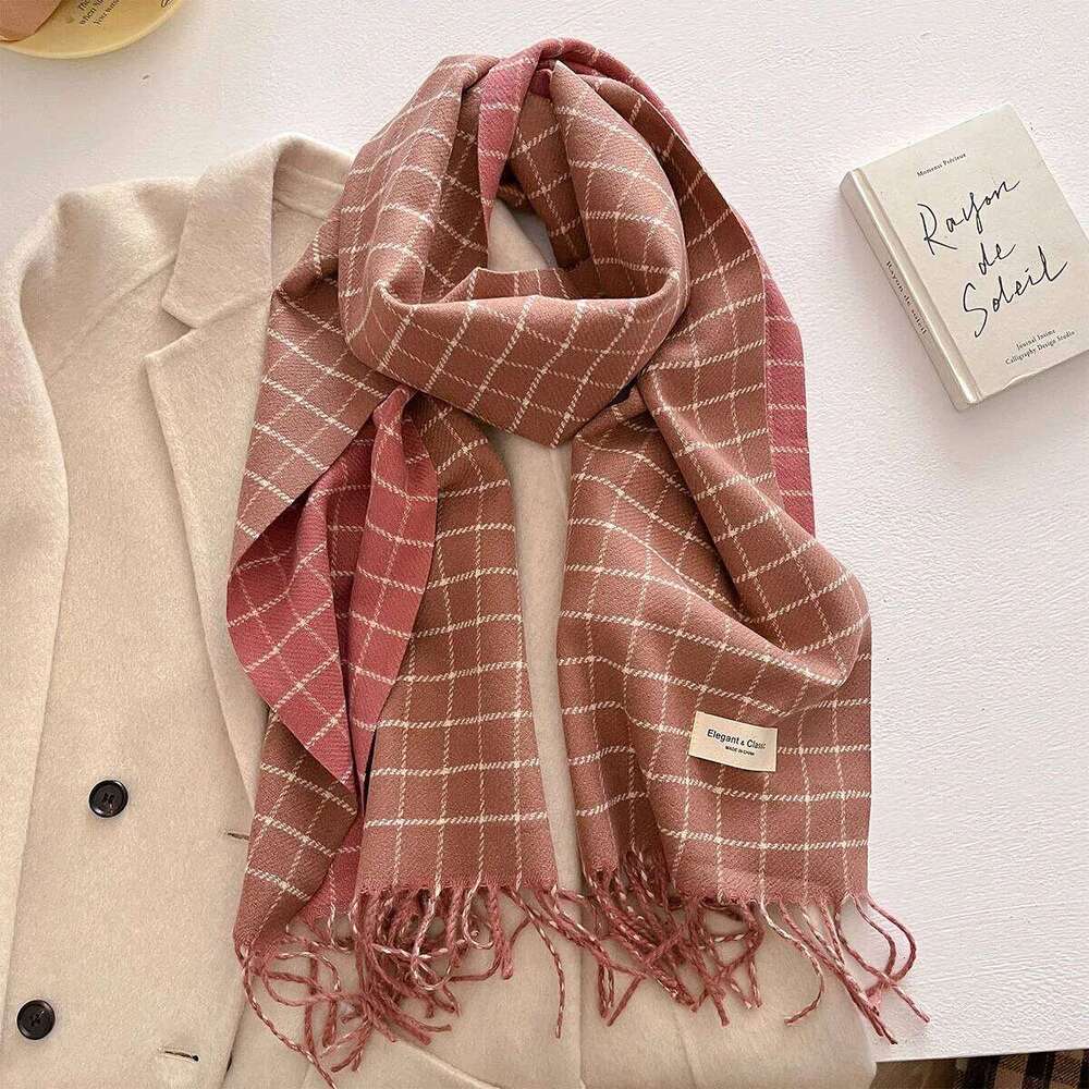 Winter Warmer Thickened Scarf For Women Men Autumn Tassel Pashmina Shawl Elegant Faux Cashmere Warps Luxury Ladies Blanket XJ260304