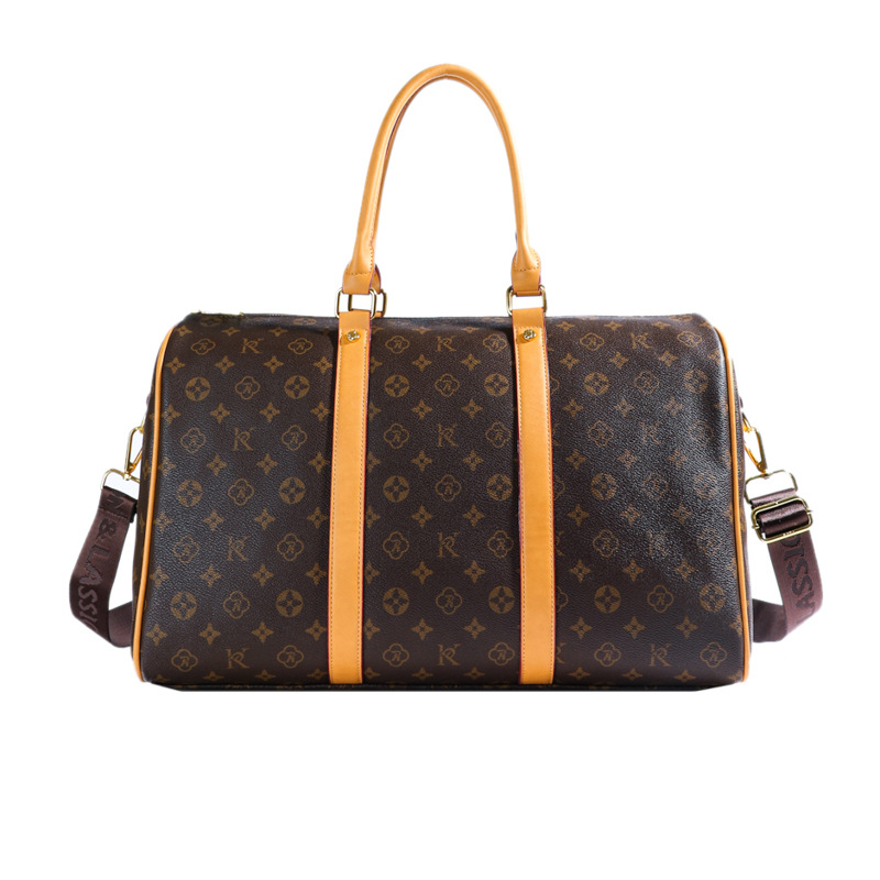 Free shipping designer bags for mens womens Duffel Bags khaki brown Large capacity vintage flower single shoulder versatile travel bag