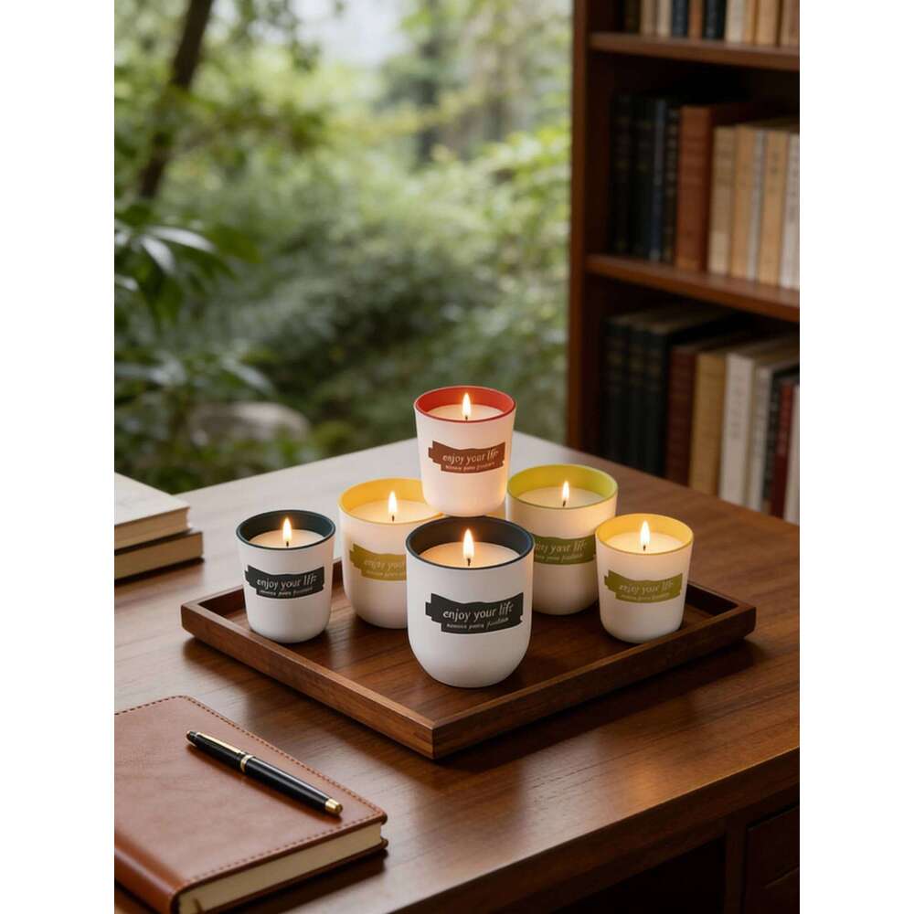 Coloured Glass Cup Soy Wax Scented Candles - Romantic Wedding Favors & Home Decor Gifts W260304