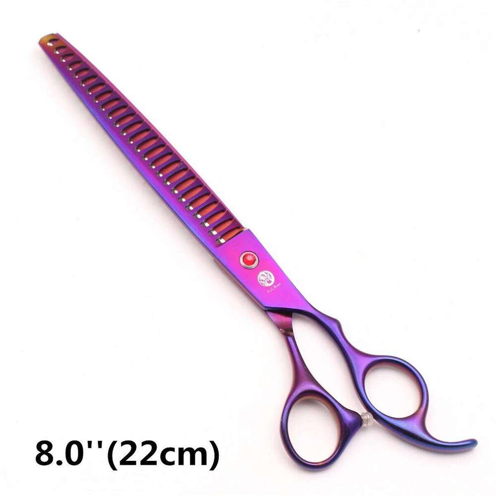 Purple Dragon 7.0'' 8.0'' Pet Grooming Thinning Shears Professional Cat Dog Curved Scissors Hair Cutting Comb Z3005 H260303