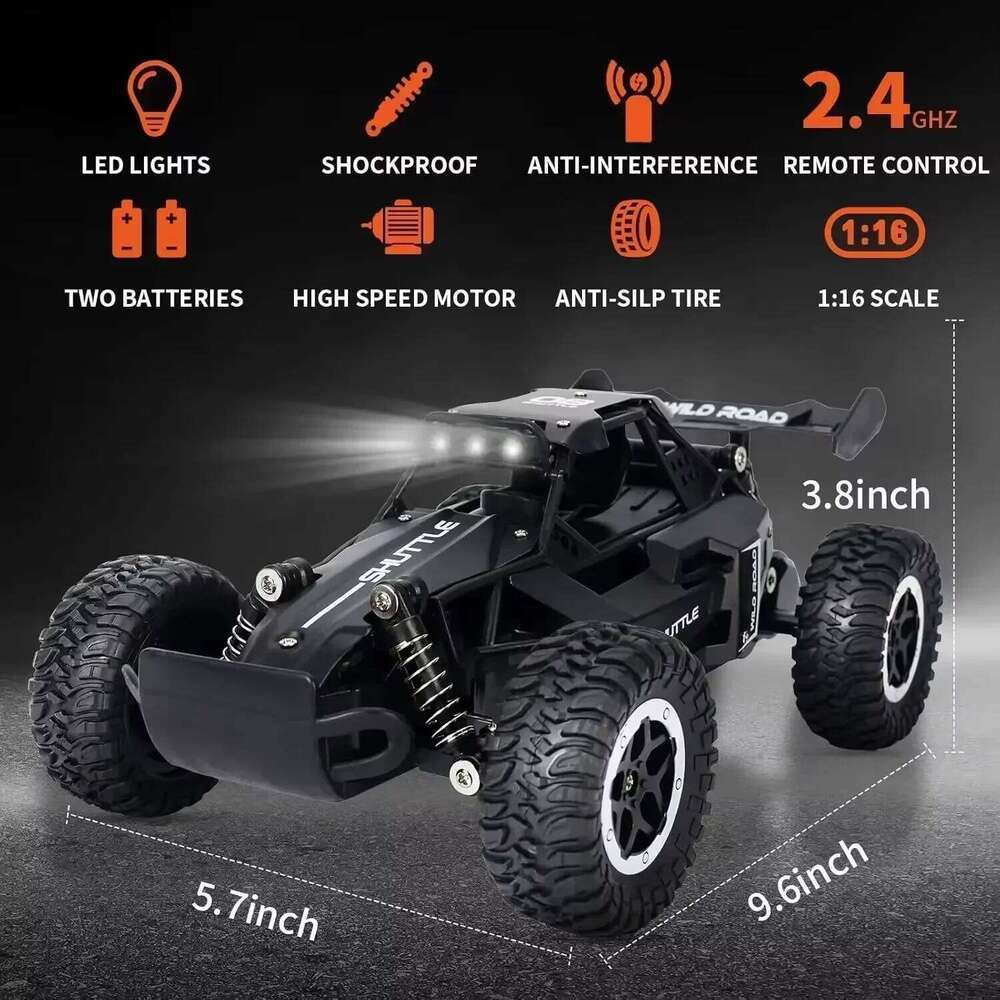 DK087 All Terrain Fast RC High Speed 20KM/H 2WD Electric Off-Road Remote Control Car 2.4Ghz Truck Toy Gift for Kid Adult Z260303